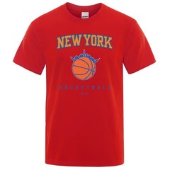 New York Basketball Streetwear Men’s Oversized Breathable Cotton T-Shirt