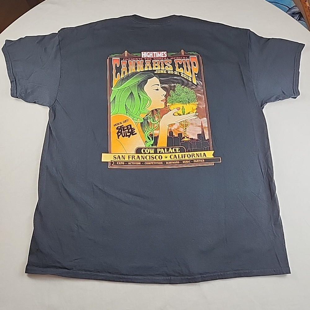 High Times Cannabis Cup 2015 San Francisco Black Graphic Shirt Size 2XL