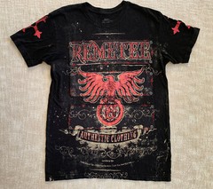 Remetee Authentic Sz S Mens T-Shirt Black w/Red 100% Cotton Graphics Made In USA