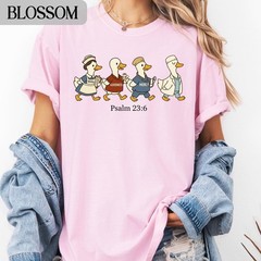 Christian Nurse Psalm 23 6 T-Shirt Shirley Goodness Mercy Goose