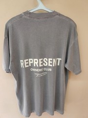 Represent Owners Club T-Shirt Ash Grey Oversized Fit Size S Made in Portugal