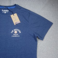 Chubbies Shirt Mens XL Blue The Weekend Has Arrived Pocket Crewneck Preppy