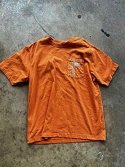 Carhartt Men’s L Orange Cotton Knit Paisley Pocket Crew Neck T-Shirt Loose Fit