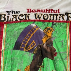 Beautiful Black Woman Nefertiti Egypt Shirt Vintage Colorful Single Stitch XL