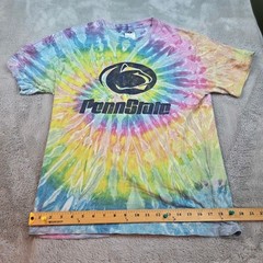 Vintage Penn State Tee M Heavyweight Spiral Rainbow Tie Dye Graphic 100% Cotton