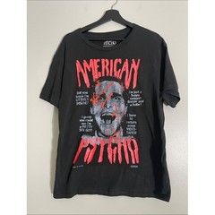 American Psycho Movie Graphic T-Shirt Mens Large Black Cotton Horror Film Tee