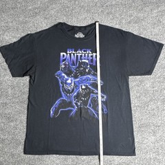 MARVEL Studios BLACK PANTHER Graphic Print Men’s L Black Tagless Crew Tee