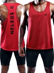 NELEUS ‘Dry Fit Logo Muscle’ Mesh Tank Top Men’s M Gym Workout Exercise Red NEW!