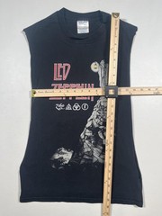 Led Zeppelin M&O Knits Shirt Mens Small Black Rock Band Graphic Cutoff Tee