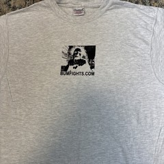 Bumfights DIY Screen-printed shirt, Large Vintage Pluma Gray, Indecline