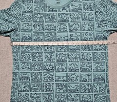 Keith Haring SPRZNY MOMA Graphic T-Shirt Medium Grn / Blu Short Sleeve Pop Art