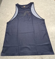 Addicted Men Navy Blue Pride Tank Top Muscle Workout Sz. XXXL/40 Rubber Logo