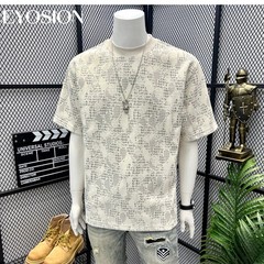 Men’s Houndstooth Camouflage Print T-Shirt Summer Short Sleeve Casual Tee Top