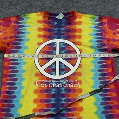 Vintage 90s Joe’s Crab Shack Tie Dye Peace Shirt Single Stitch Adult XL