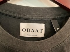 ODAAT 100% Organic Cotton Washed Black Short Sleeve Shirt Size Medium NWT