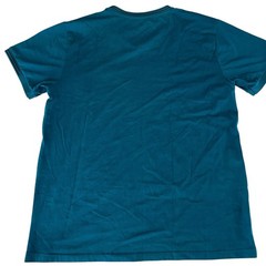 Mens T-Shirt Size Large Dark Teal V-Neck Soft Casual Cotton Stretch Short Sleeve
