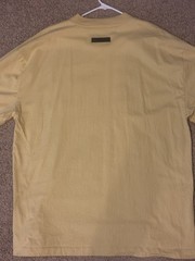 Fear of God Essentials Oversized T Shirt Beige Rubber Logo Mens Size XXL