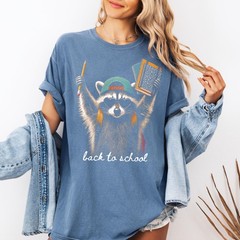 Back To School Raccoon Shirt Funny Teacher Graphic Tee First Day Gift