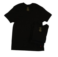 3 POLO RALPH LAUREN BLACK 100% COTTON V NECK T SHIRTS UNDERSHIRTS S M L XL XXL