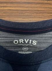 Orvis Classic Collection Crew Neck Long Sleeve Shirt Blue Outdoor Soft 2XL