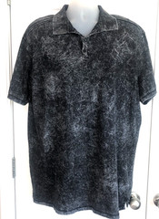 Buckle Black Brand Acid Washed Polo Shirt Short Sleeve Button Collared Mens XXL