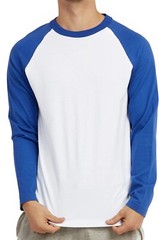 Top Pro Men’s Cotton Full Raglan Sleeve Baseball Tee Shirt (XL, RoyalBlue/White)