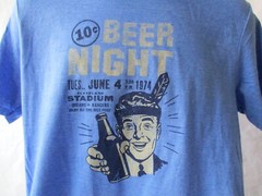 10 Cent Beer Night & Cleveland Stadium Ohio June 1974 Lt Blue T-Shirt S-3XL NEW