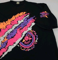 Vintage 90s The Body Co Abstract Print T Shirt Cropped Fit Beach Summer Surf Usa