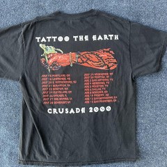 Vintage Tattoo The Earth Shirt Mens Large Black Crusade 2000 Tour Slip Knot Y2K