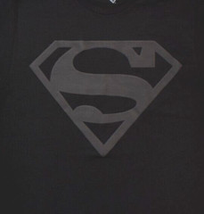 Superman Mens Black On Black Classic Logo Tee Shirt New S-2XL