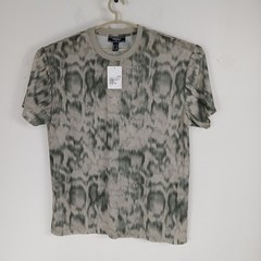 Forever 21 Mens Mesh See Through T Shirt Size M Camo Green Sage Polyester New