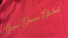 Gino Green Global Red Polo Y2K grail 999 Vintage Rhinestones Size XL