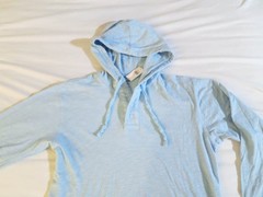 ~NWT Old Navy Long Sleeve Light weight Hooded Henley Shirt Hoodie S Small Blue~