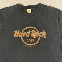 Hard Rock Cafe T-Shirt Men’s L Black Y2K Raised Puff Print 100% Cotton