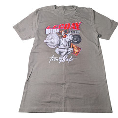 Leg Day Weight Lifting T Shirt Olive Green With Graphic Image Size S-M See Pics