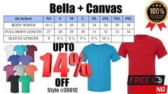 Bella + Canvas Unisex T Shirt Short-Sleeve 100% Cotton Jersey Tee 3001C T-Shirt