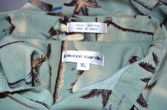 PIERRE CARDIN HAWAIIAN SHIRT PALM TREES FLOWERS & FISH SIZE XL