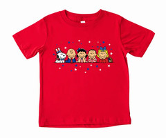 Peanuts Snoopy 4th of July USA Heather Blue Patriotic Adults Tee T shirt