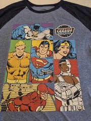 DC Comics Originals Justice League Raglan Graphic T-Shirt Large Blue