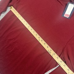 Cremieux Long Sleeve T-Shirt Large Burgundy Cotton Spandex Crew Neck