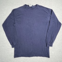 Vintage Pluma Heavyweight Cotton Long Sleeve T Shirt Mens M USA Made Blue