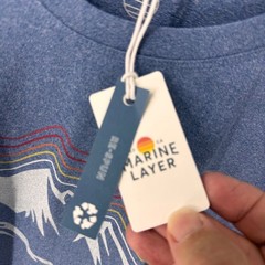 Marine Layer Weekend Sport Re-Spun Mountain Graphic T-Shirt Blue Mens Large NWT