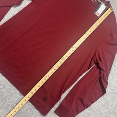 Cremieux Long Sleeve T-Shirt Large Burgundy Cotton Spandex Crew Neck