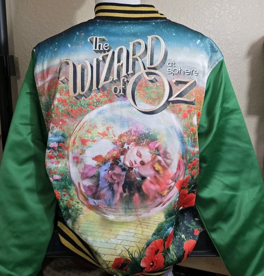 Wizard of Oz Sphere Las Vegas Dorothy Awakens Satin Bomber Jacket Size Large