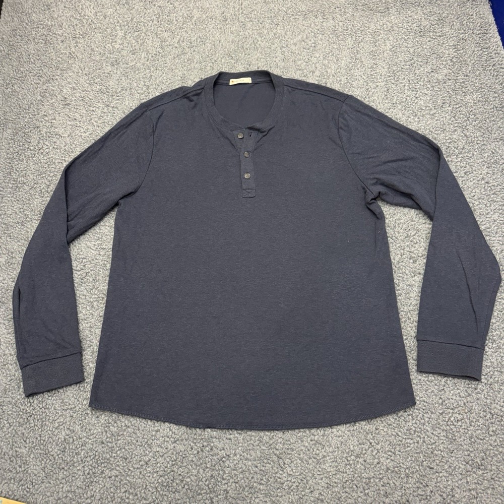 Marine Layer Henley Shirt Men’s Medium Blue Long Sleeve