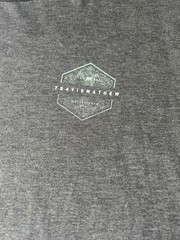 Men’s Travis Mathew Gray Long Sleeve Logo Crewneck T Shirt Size XXL