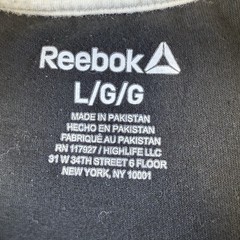 Reebok T-Shirt Men’s Large Black Sports Outdoors Soft Comfort Short Sleeve Used