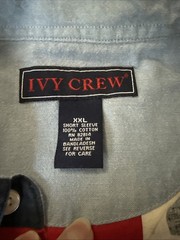 Vintage Ivy Crew Flag Shirt Mens Patriotic Size XXL Button Down Red White Blue