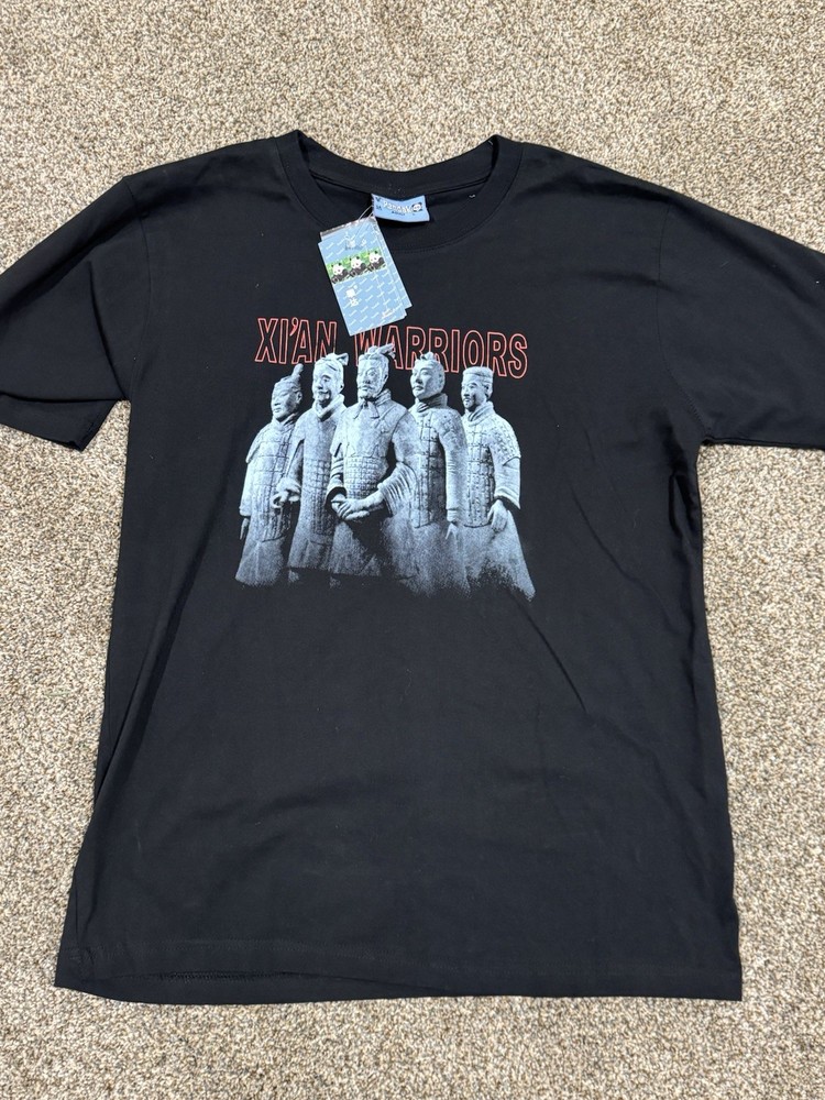 Vintage Xi’an Warriors T Shirt Tee (L) Black Terracotta Army Qin Shi Huang China