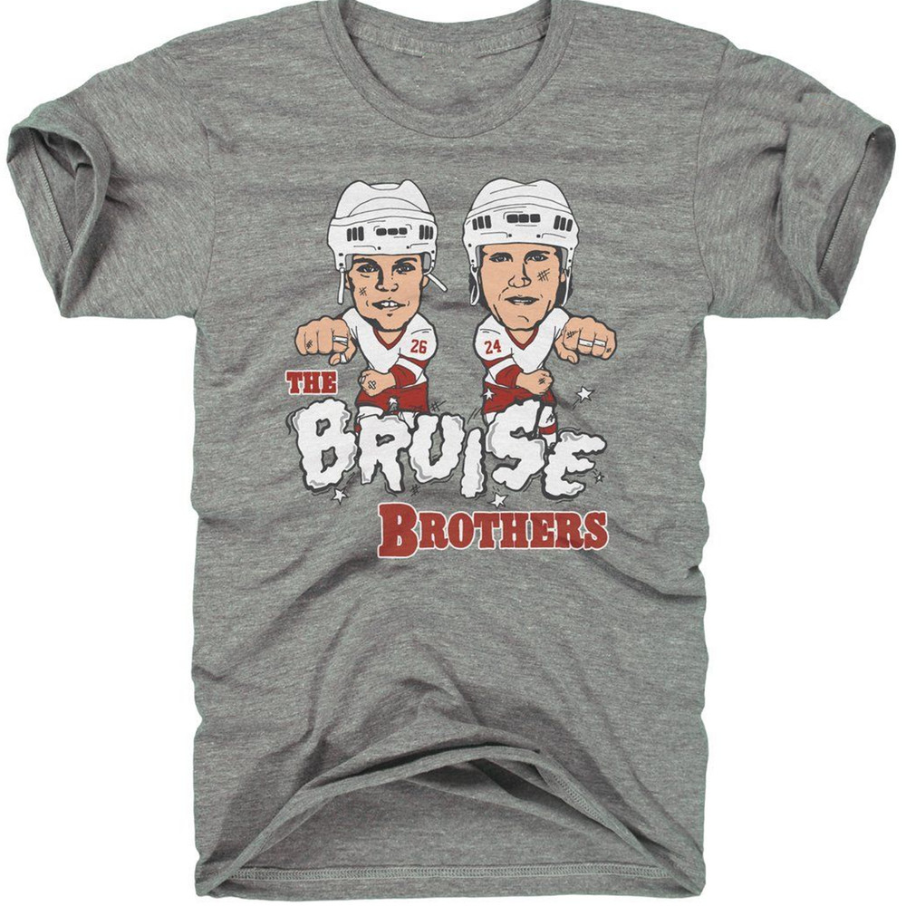 Detroit Red Wing Bruise Brothers Men T-shirt Sport Grey All Sizes S-5XL